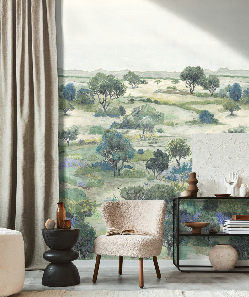 792512 The Wall 4 Grey, Green & Lilac Mural by AS Creation