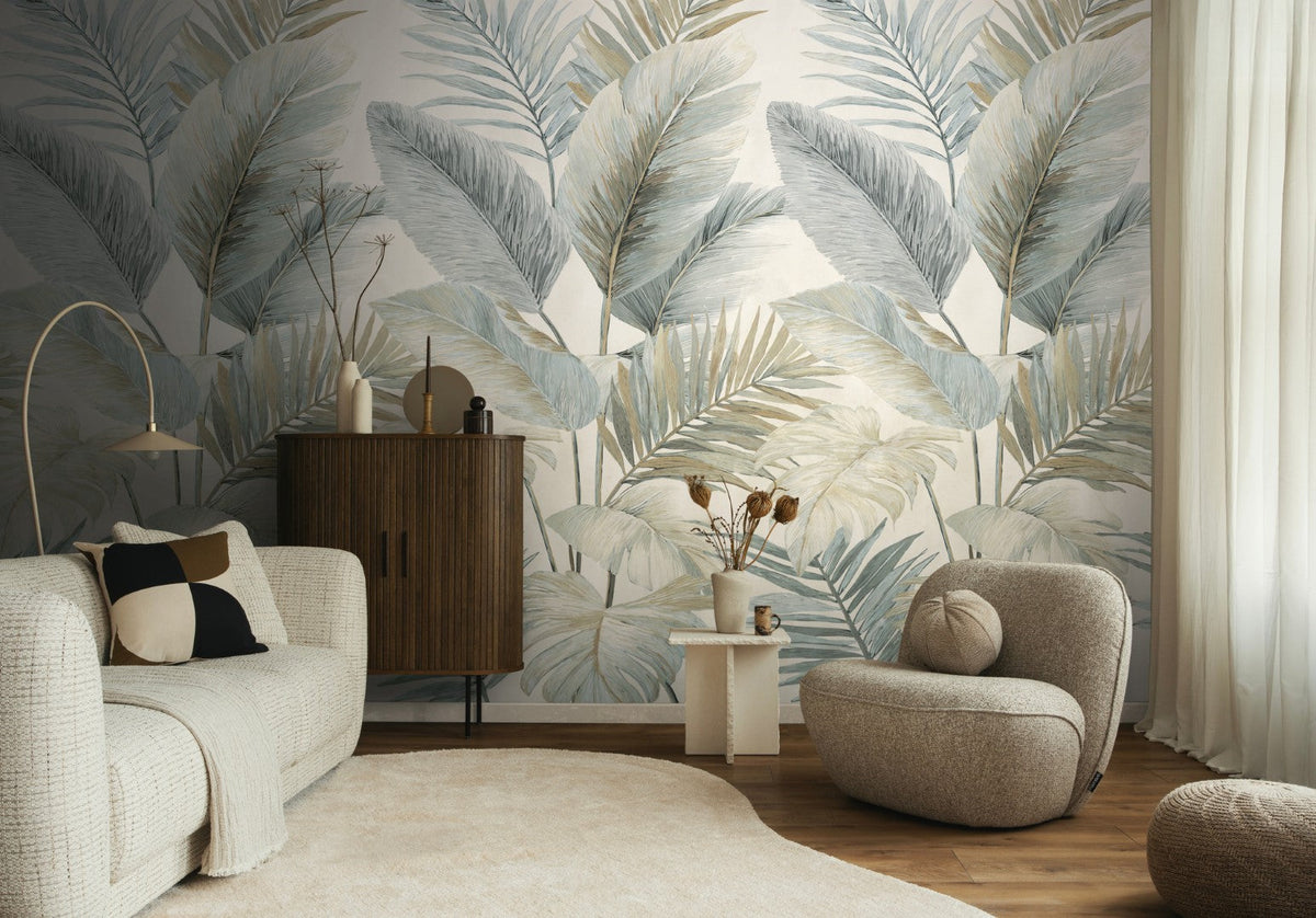 792513 The Wall 4 Cream, Grey & Metallic Mural by AS Creation