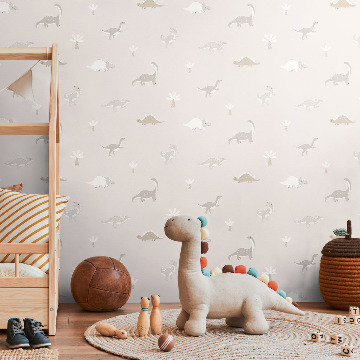 Dinosaur Grey Kids Studio Wallpaper by A S Creation