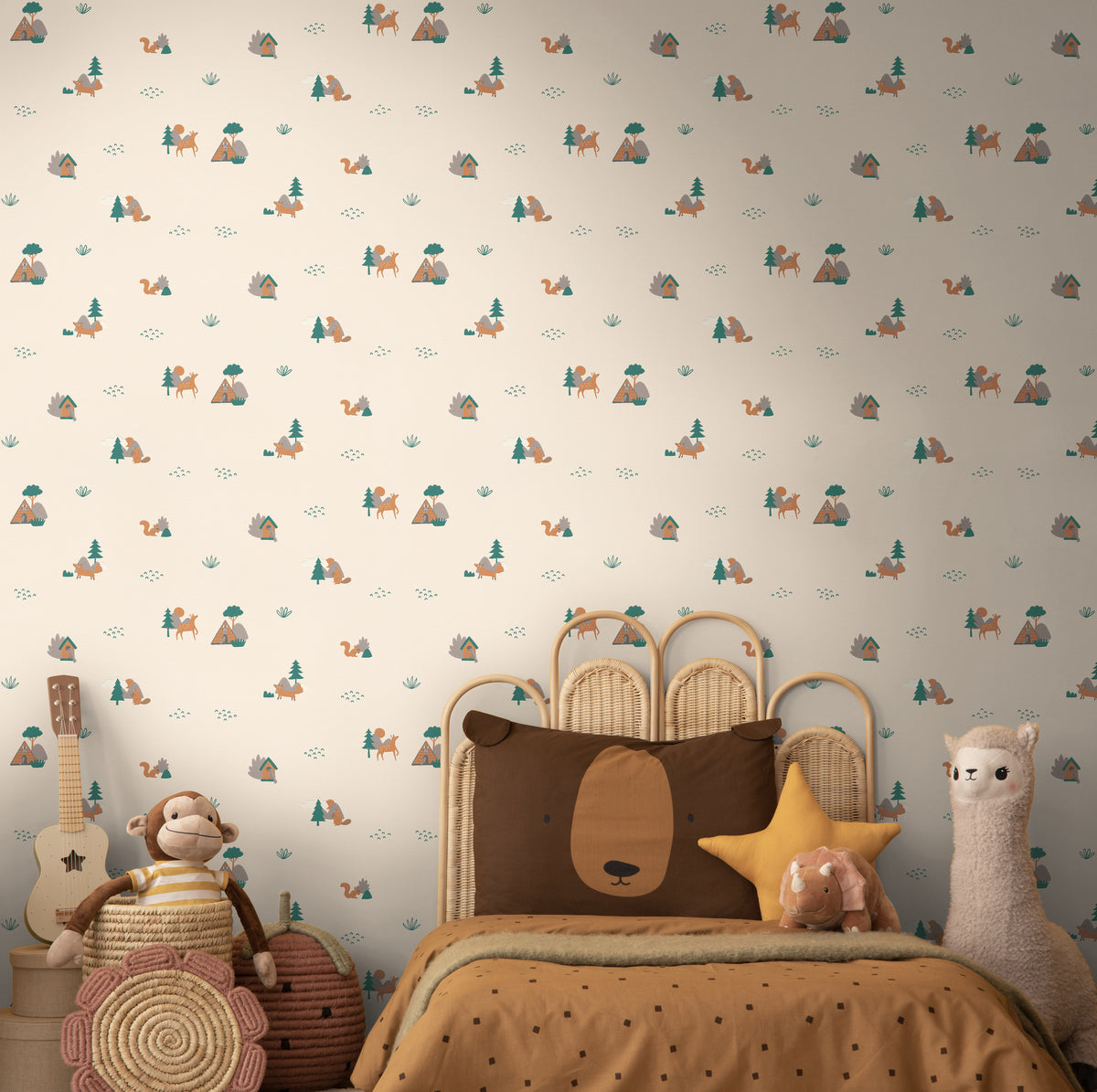 Woodland Cream Kids Studio Wallpaper by A S Creation