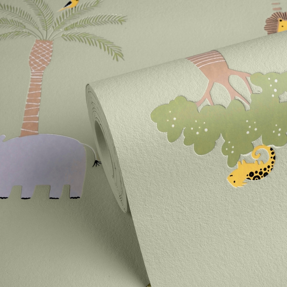 Safari Sage Kids Studio Wallpaper by A S Creation - flat