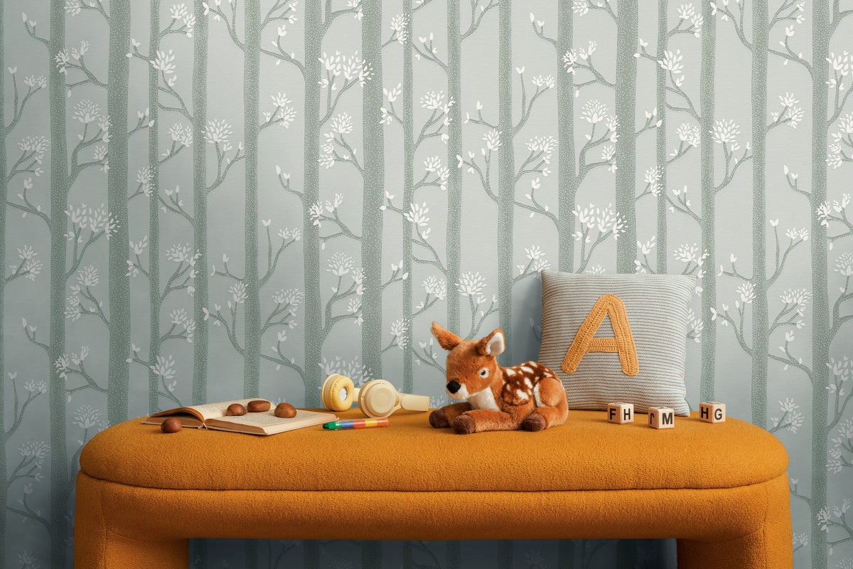 Forest Green Kids Studio Wallpaper by A S Creation - room
