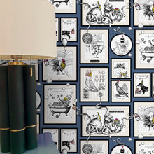 792 Mad House Blue Wallpaper by Belgravia - room