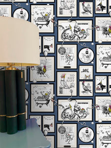 792 Mad House Blue Wallpaper by Belgravia - room