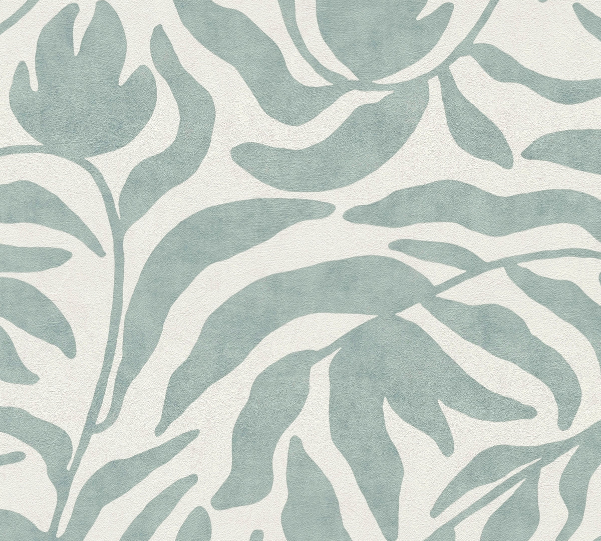 Leaf Teal Cosiness Wallpaper by A S Creation - flat