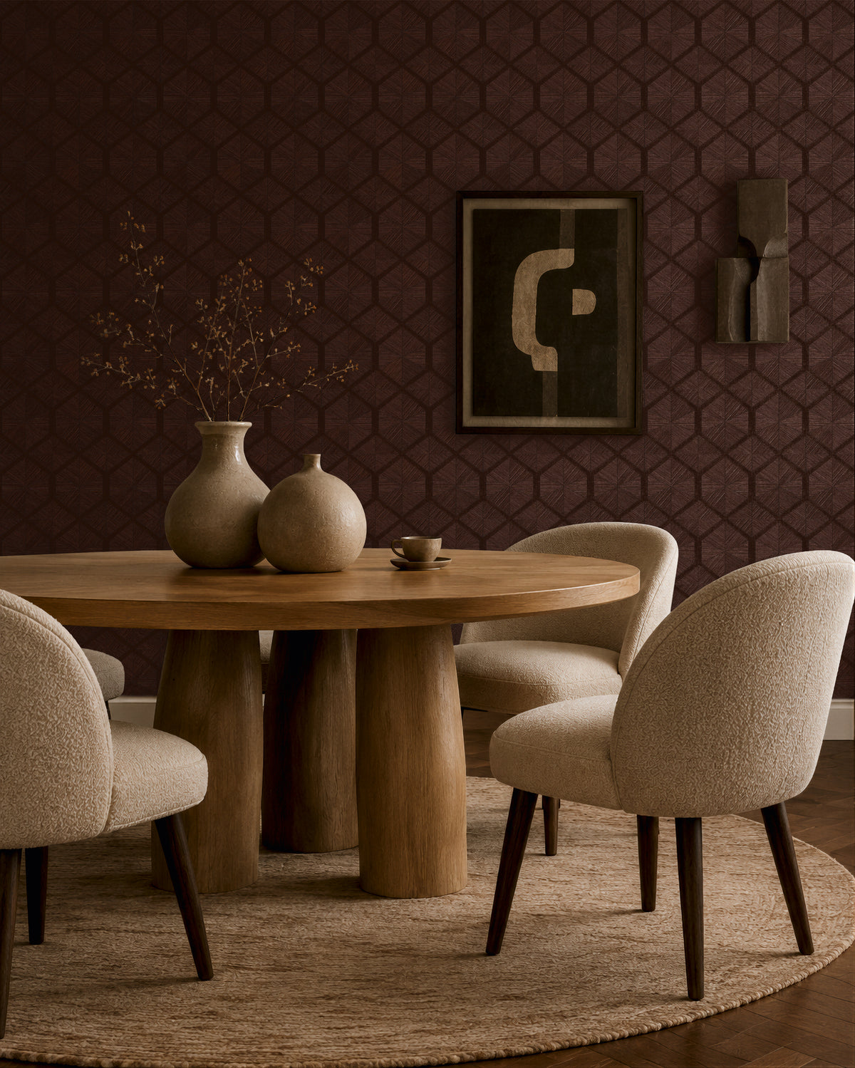 Marquetry Chocolate Cosiness Wallpaper by A S Creation