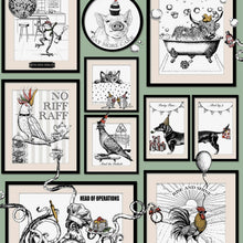 793 Mad House Sage Wallpaper by Belgravia - flat