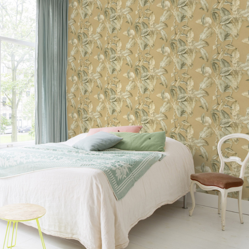 571479 Boho Palm Mustard Wallpaper by Rasch