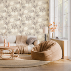 659856 Opulenza Leaf Soft Grey Wallpaper by Rasch