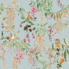 A79303 Blackberry Trail Blue Wallpaper by Grandeco