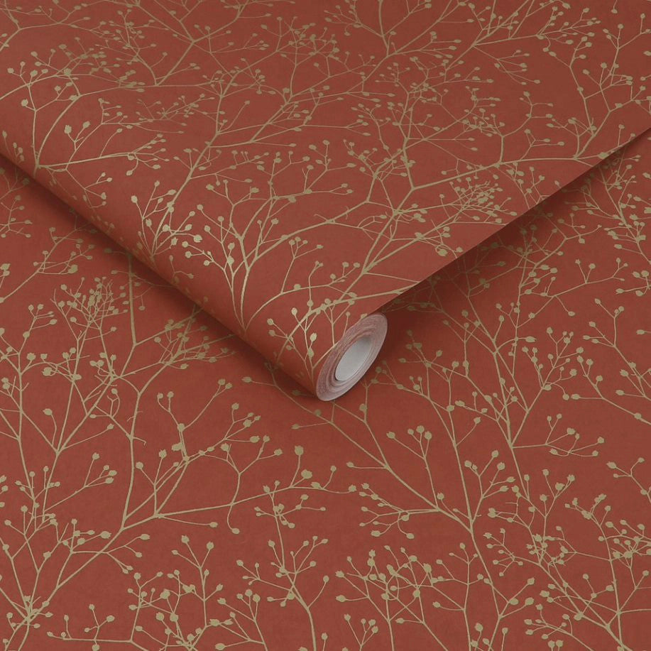 120401 Gypsophila Paprika / Gold Wallpaper by Clarissa Hulse