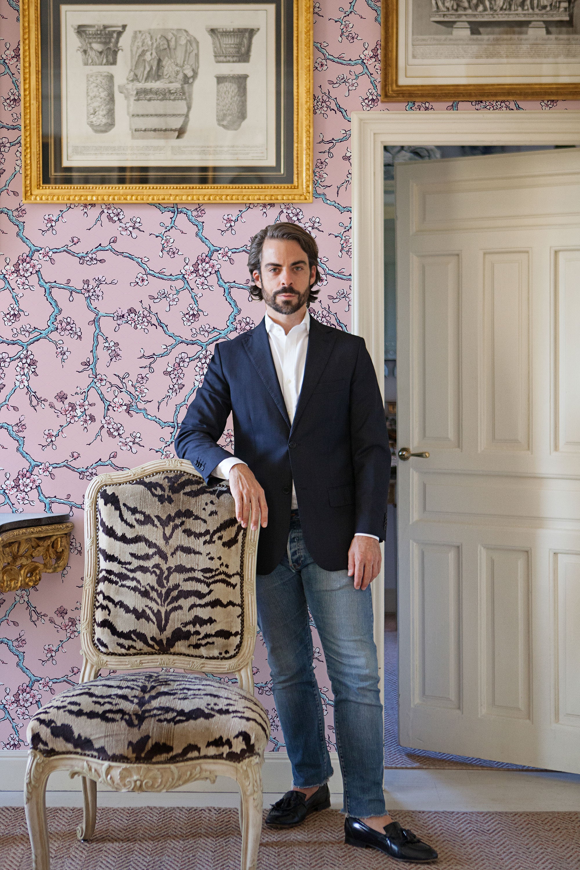 Paravent des Amandiers Pompadour Pink 40th Anniversary Wallpaper by Coordonné