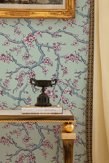 Paravent des Amandiers Absinthe Green 40th Anniversary Wallpaper by Coordonné