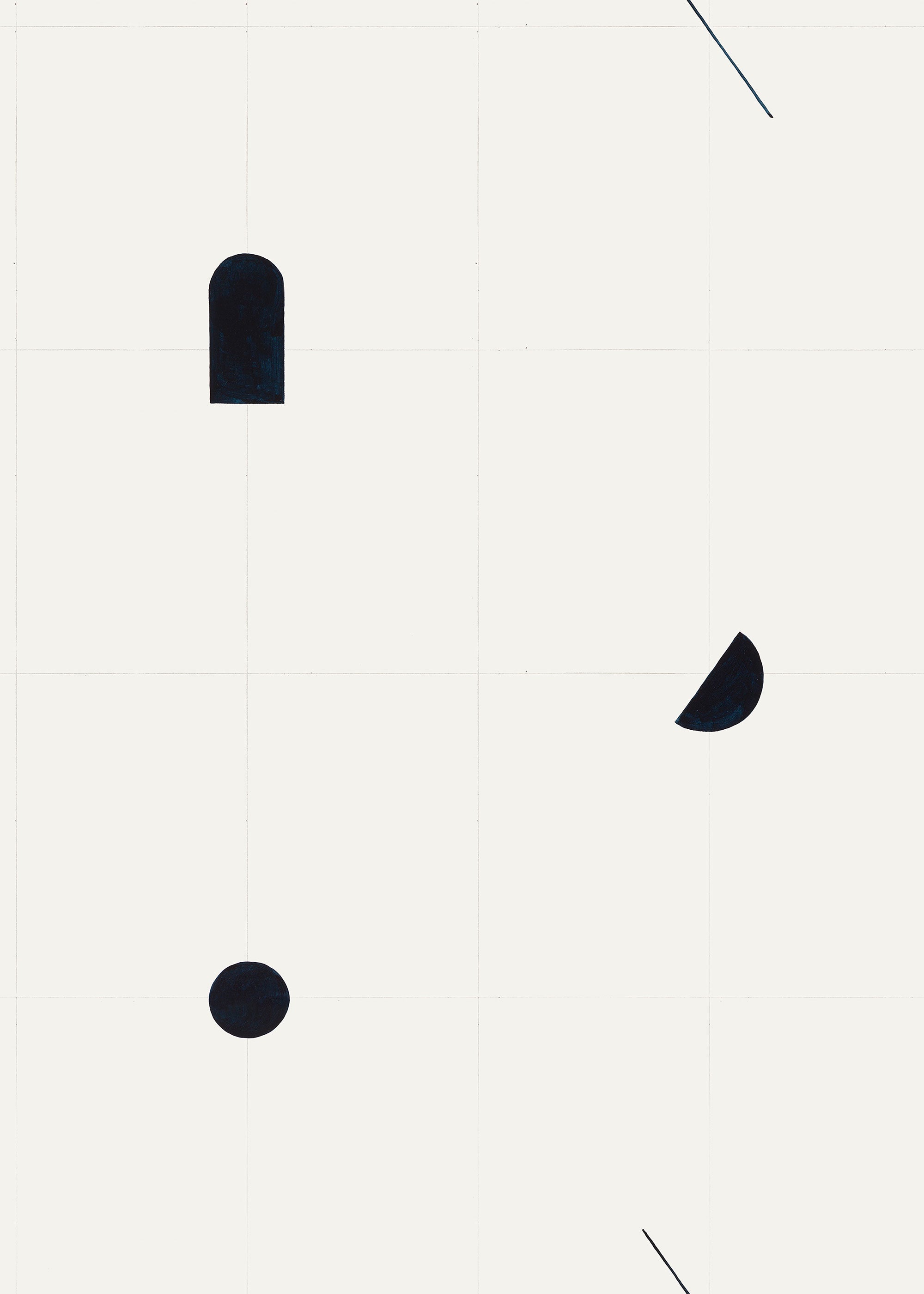 Shape Study Deep Navy 40th Anniversary Wallpaper by Coordonné