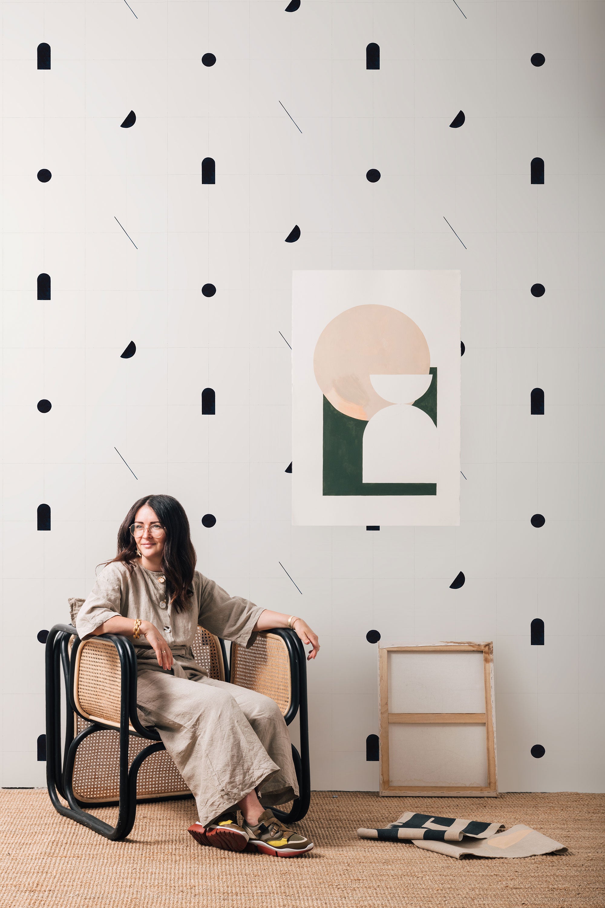 Shape Study Deep Navy 40th Anniversary Wallpaper by Coordonné