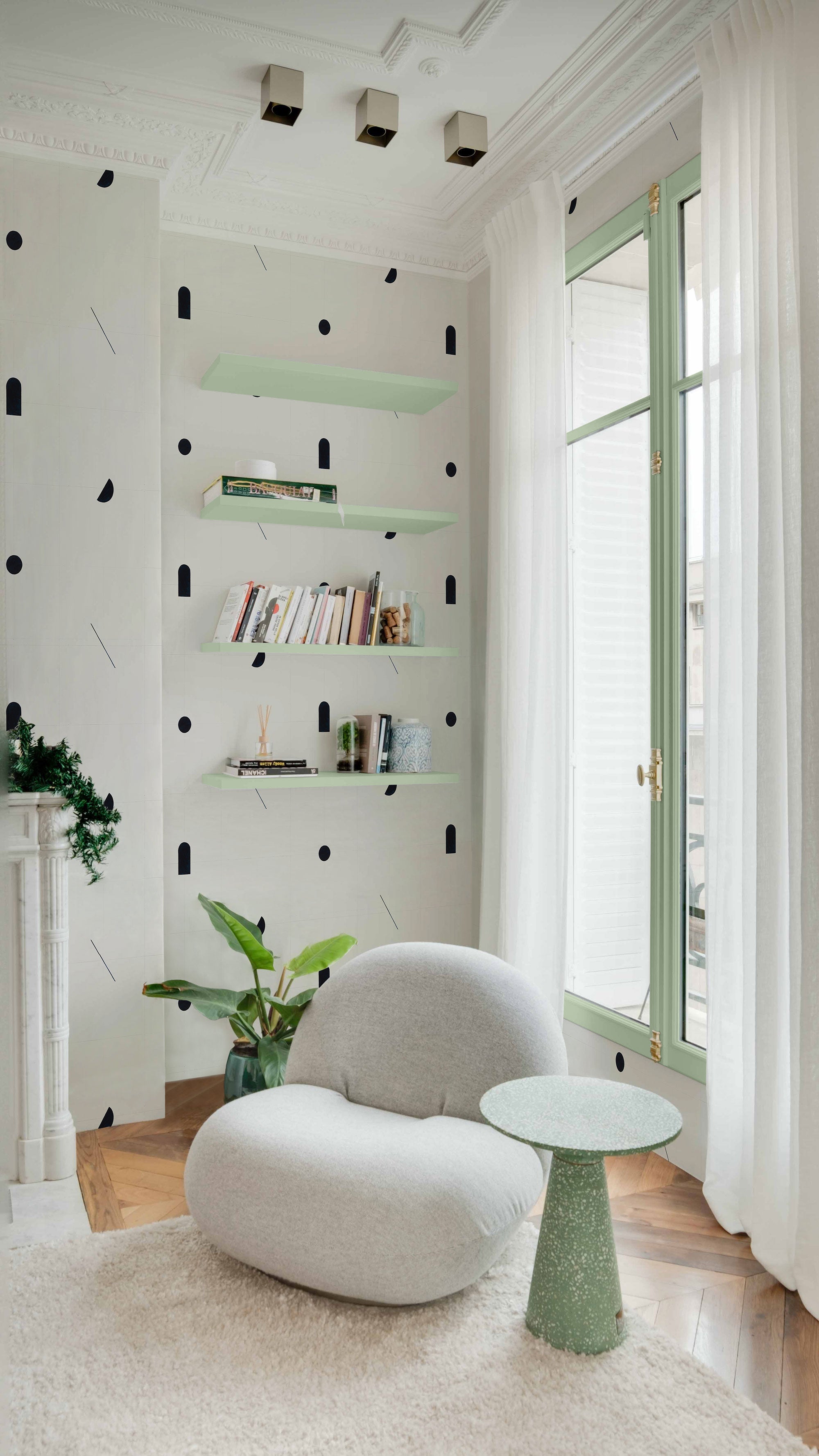 Shape Study Deep Navy 40th Anniversary Wallpaper by Coordonné