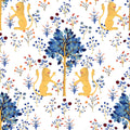Medieval Tapestry Pure White 40th Anniversary Wallpaper by Coordonné