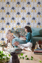 Medieval Tapestry Pure White 40th Anniversary Wallpaper by Coordonné