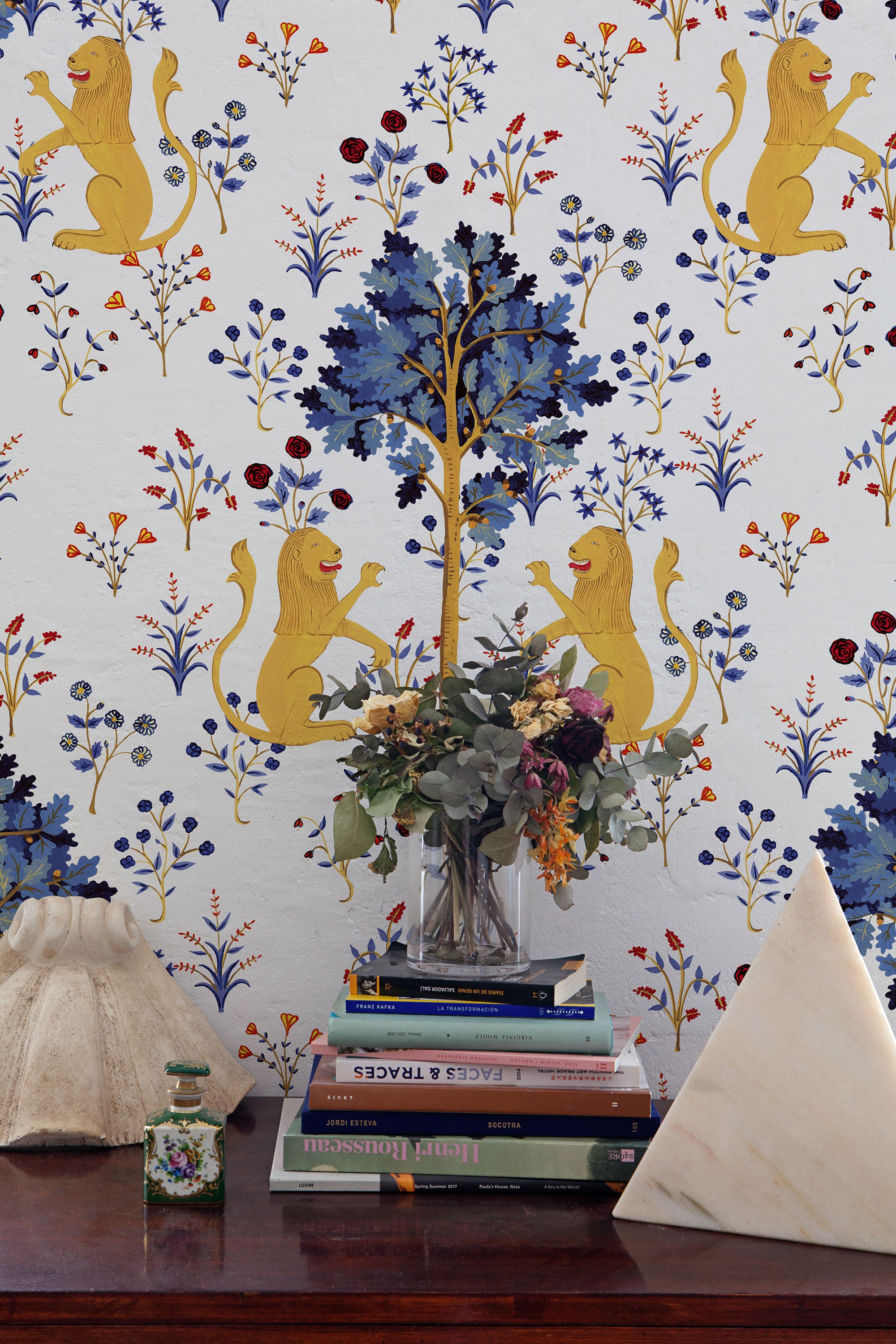 Medieval Tapestry Pure White 40th Anniversary Wallpaper by Coordonné