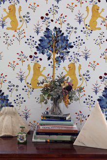 Medieval Tapestry Pure White 40th Anniversary Wallpaper by Coordonné