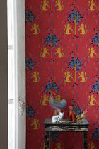 Medieval Tapestry Deep Coral 40th Anniversary Wallpaper by Coordonné