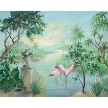 Paisaje Con Flamencos Exotismo Mural by Coordonné