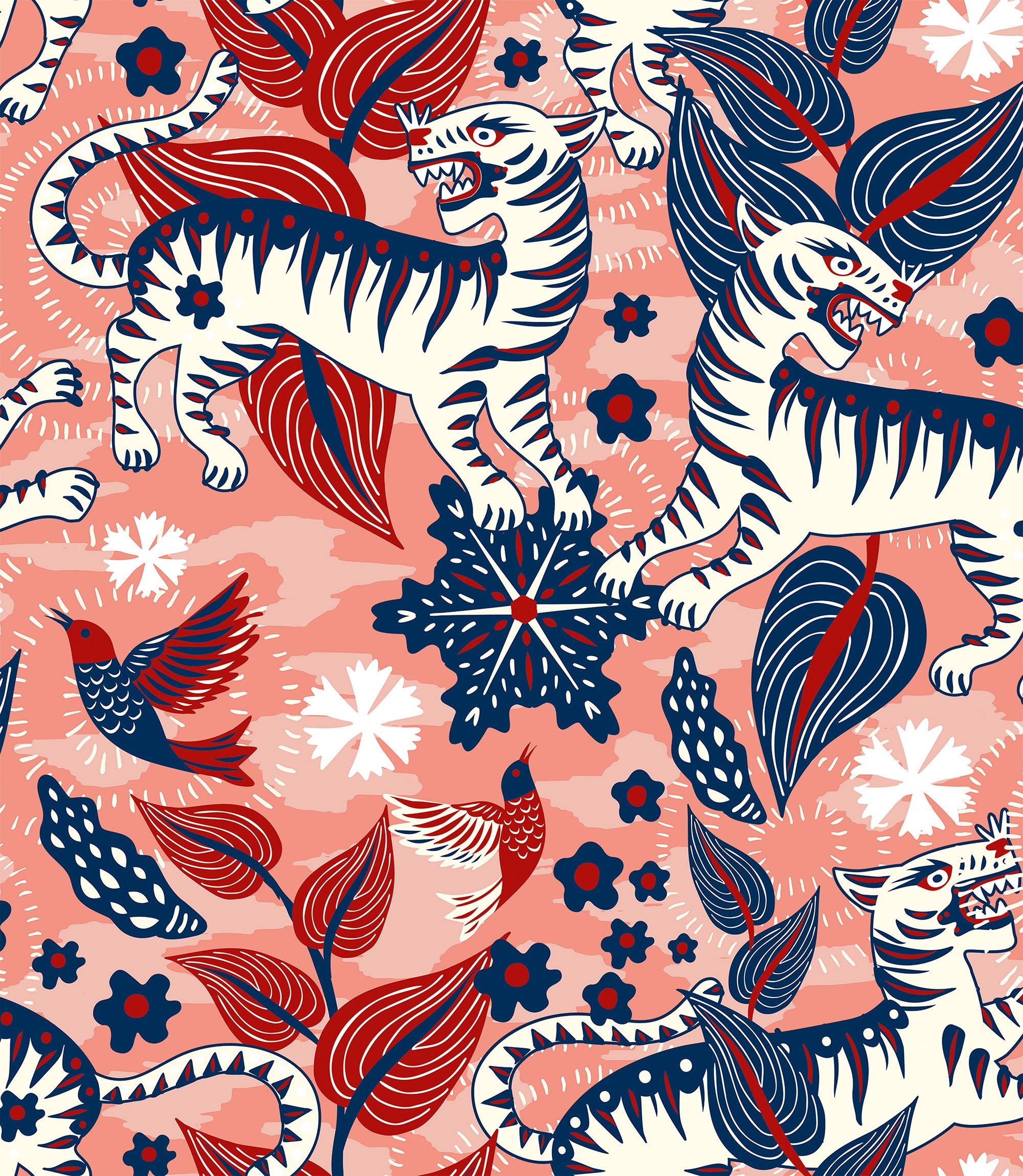 Selva de Tigres Sunset 40th Anniversary Wallpaper by Coordonné