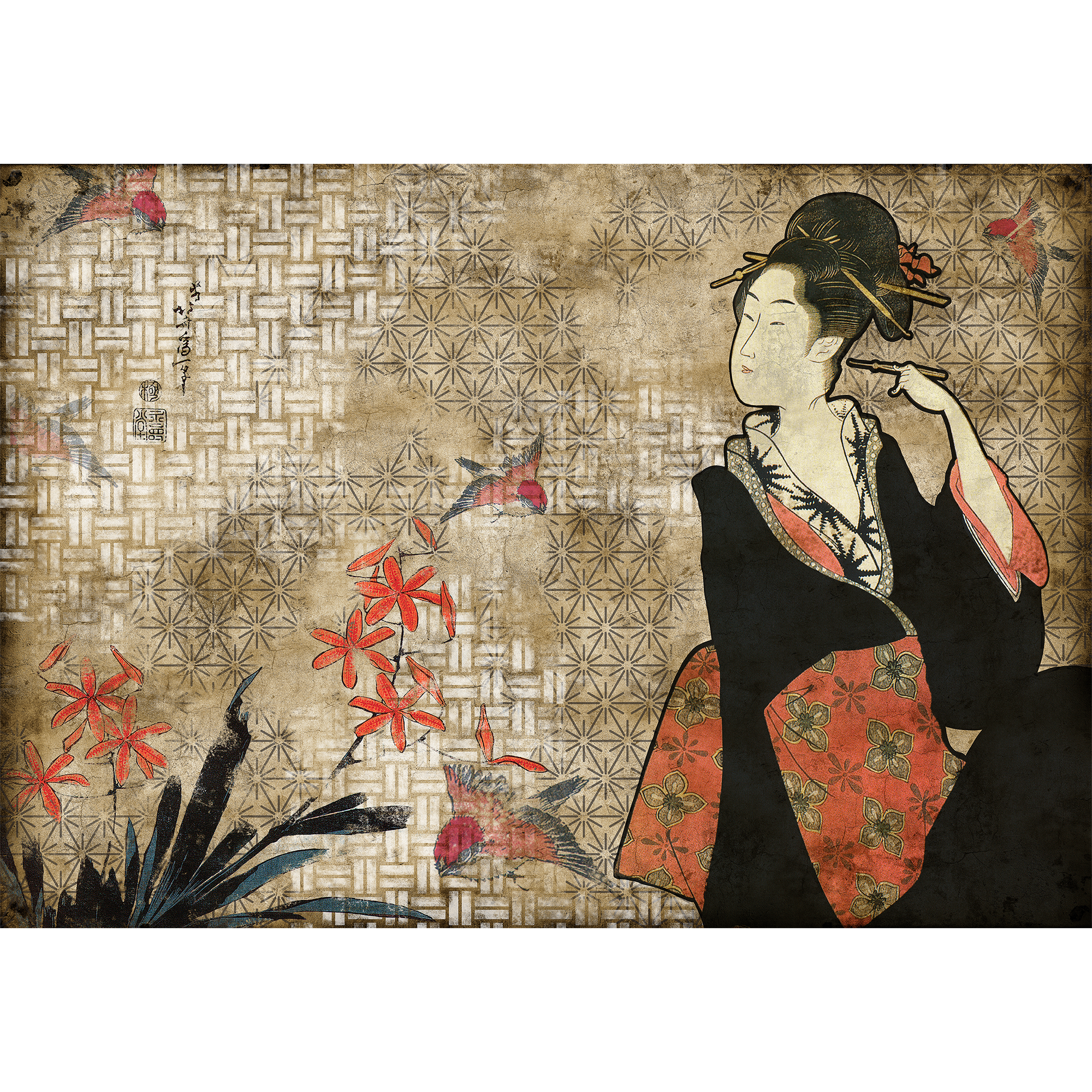Geisha Graffiti Hikari Mural by Coordonné