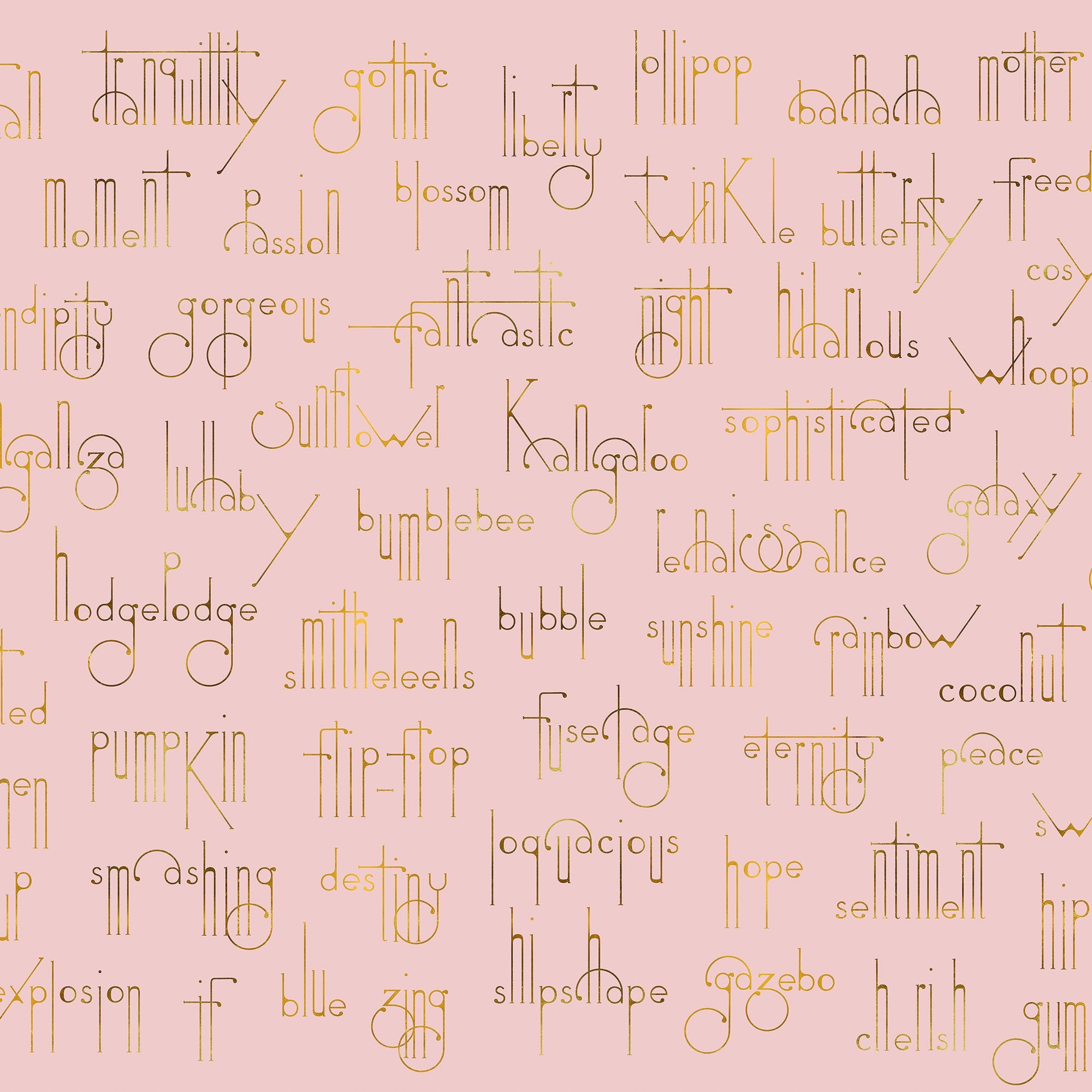 Beautiful Words Flamingo Mural by Coordonné