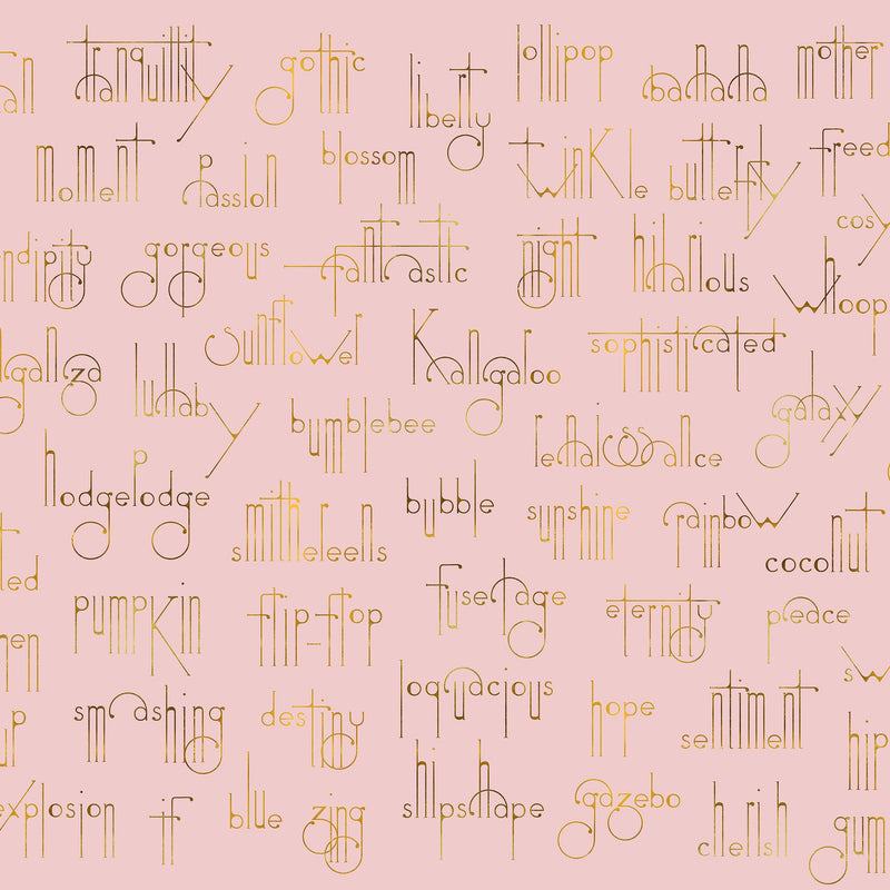 Beautiful Words Flamingo Mural by Coordonné