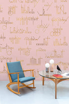 Beautiful Words Flamingo Mural by Coordonné