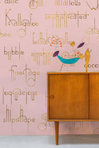 Beautiful Words Flamingo Mural by Coordonné