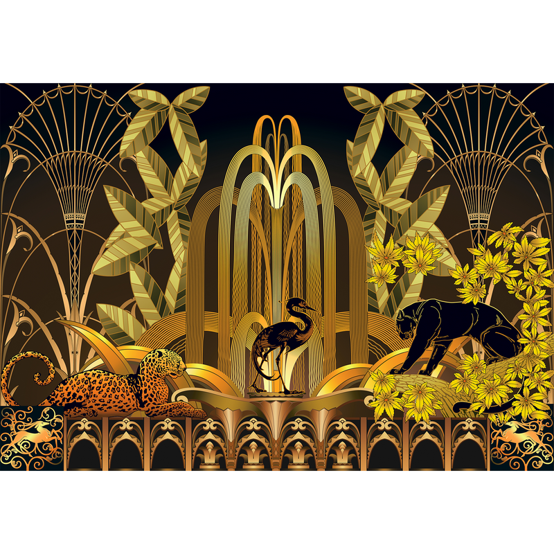 Rue Babylone Gold Mural by Coordonné