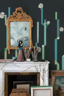 Flor De Cactus Noche Mural by Coordonné