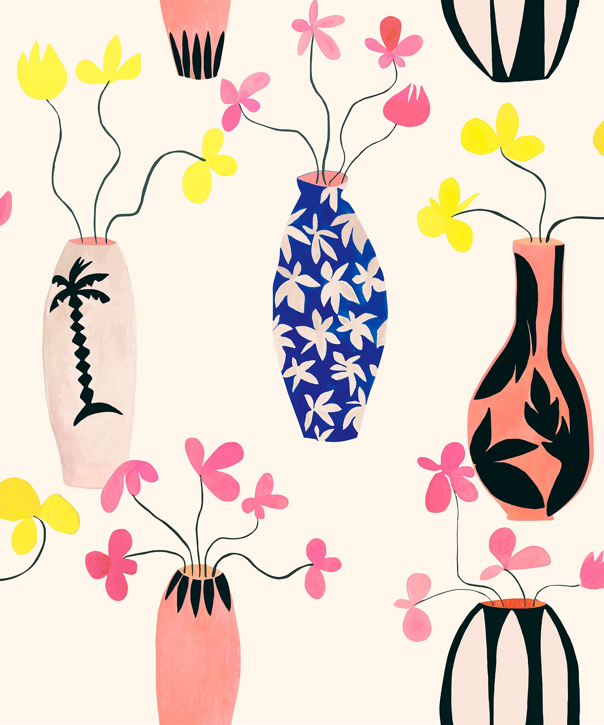 Vase of Paradise Ivory 40th Anniversary Wallpaper by Coordonné