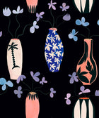 Vase of Paradise Charcoal 40th Anniversary Wallpaper by Coordonné