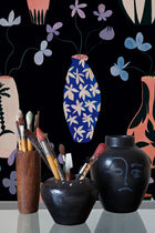 Vase of Paradise Charcoal 40th Anniversary Wallpaper by Coordonné