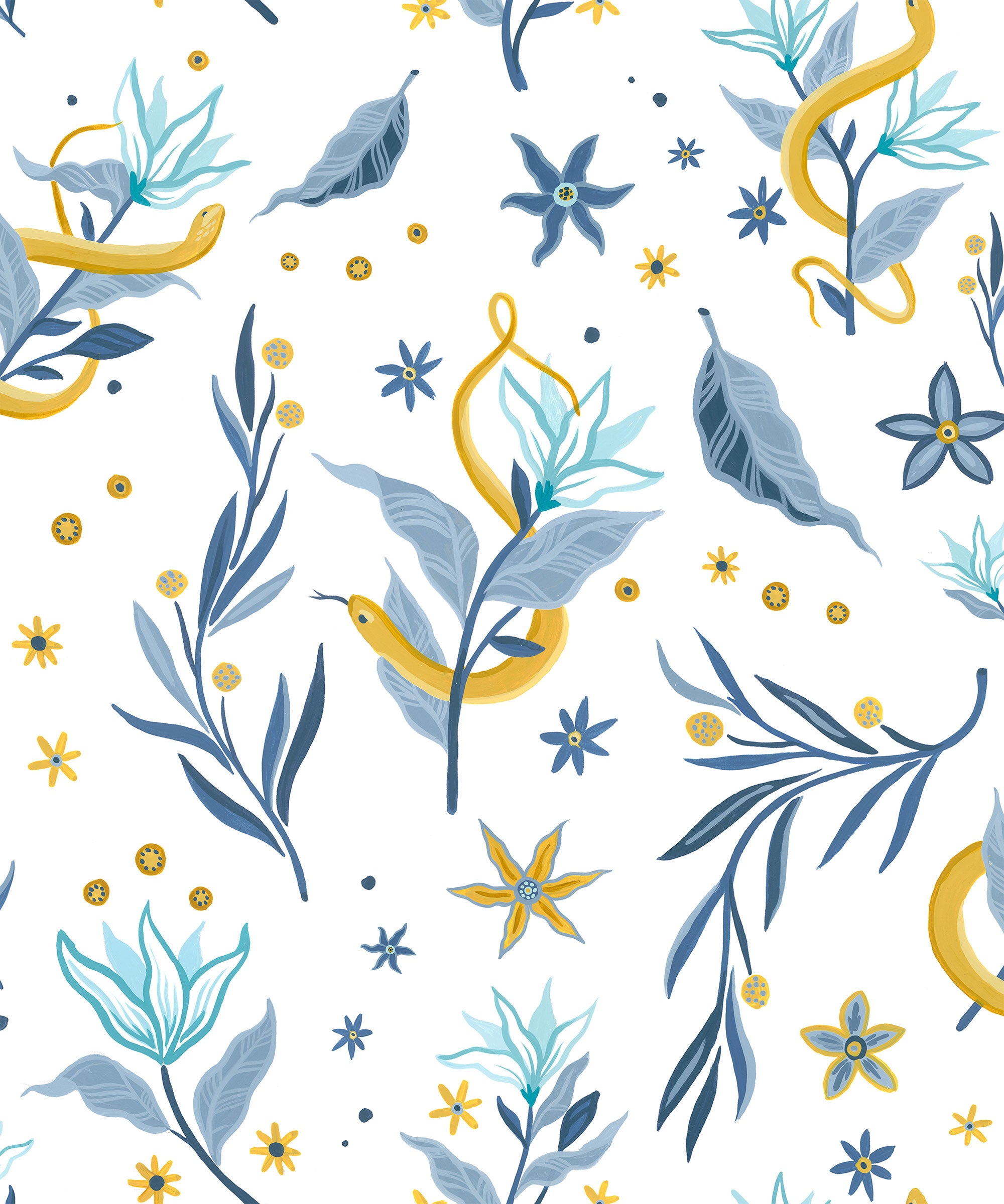 Serpientes y Flores Light 40th Anniversary Wallpaper by Coordonné