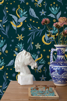 Serpientes y Flores Dark 40th Anniversary Wallpaper by Coordonné