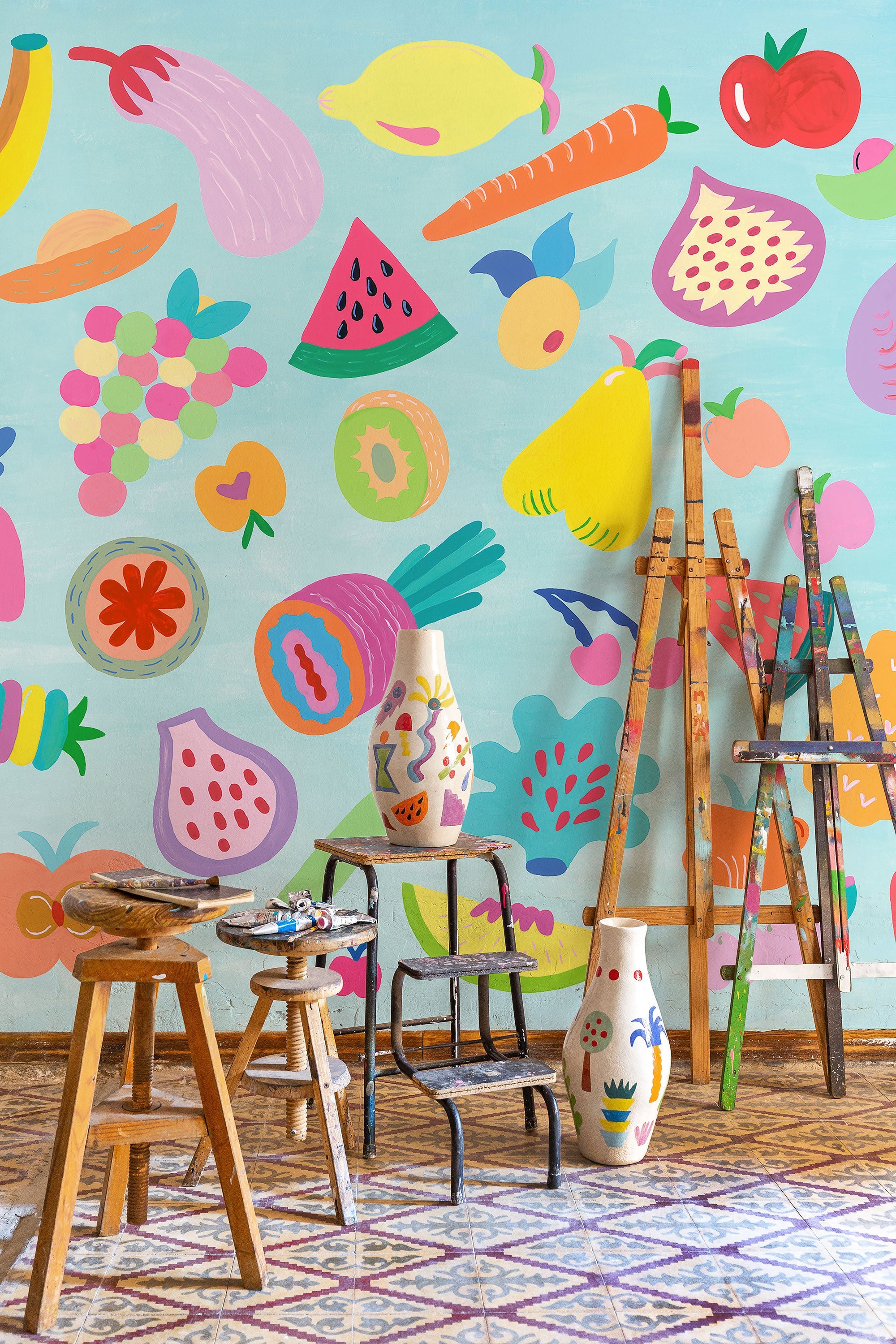 Sabor Mediterráneo Tropical sea Mural by Coordonné