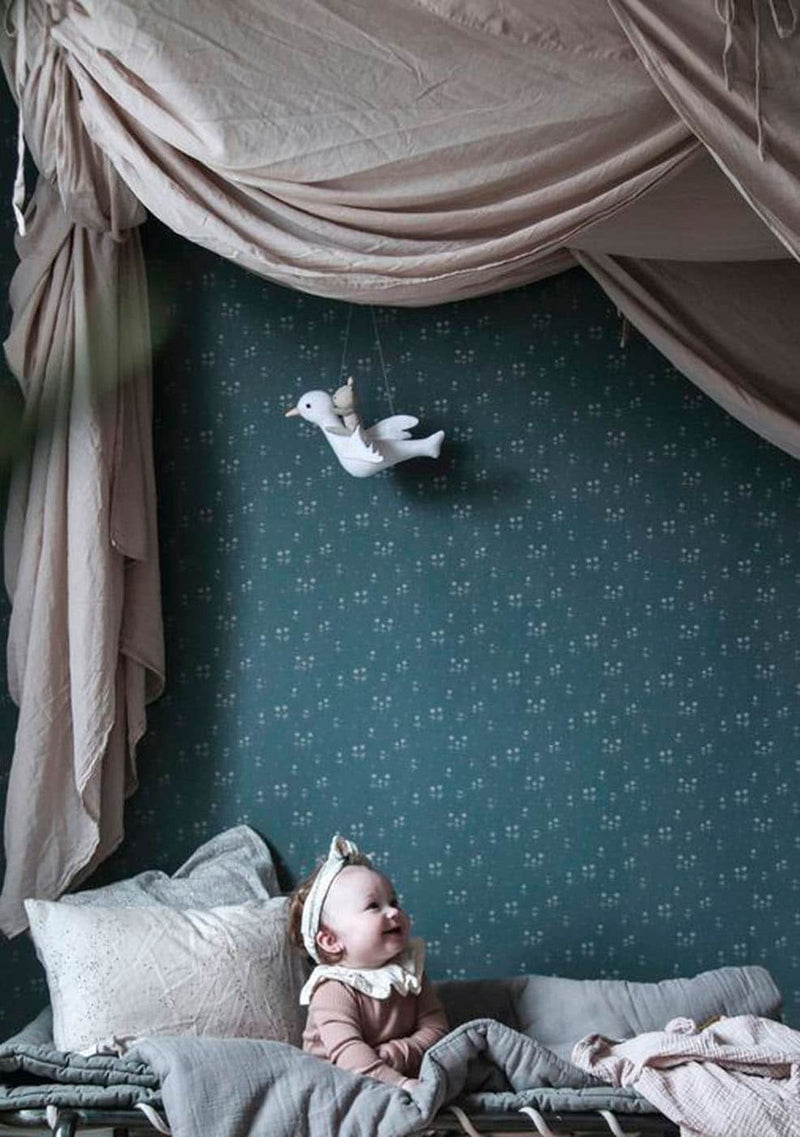 802-56 Bianca Indigo Blue Ett Hem Wallpaper by Sandberg