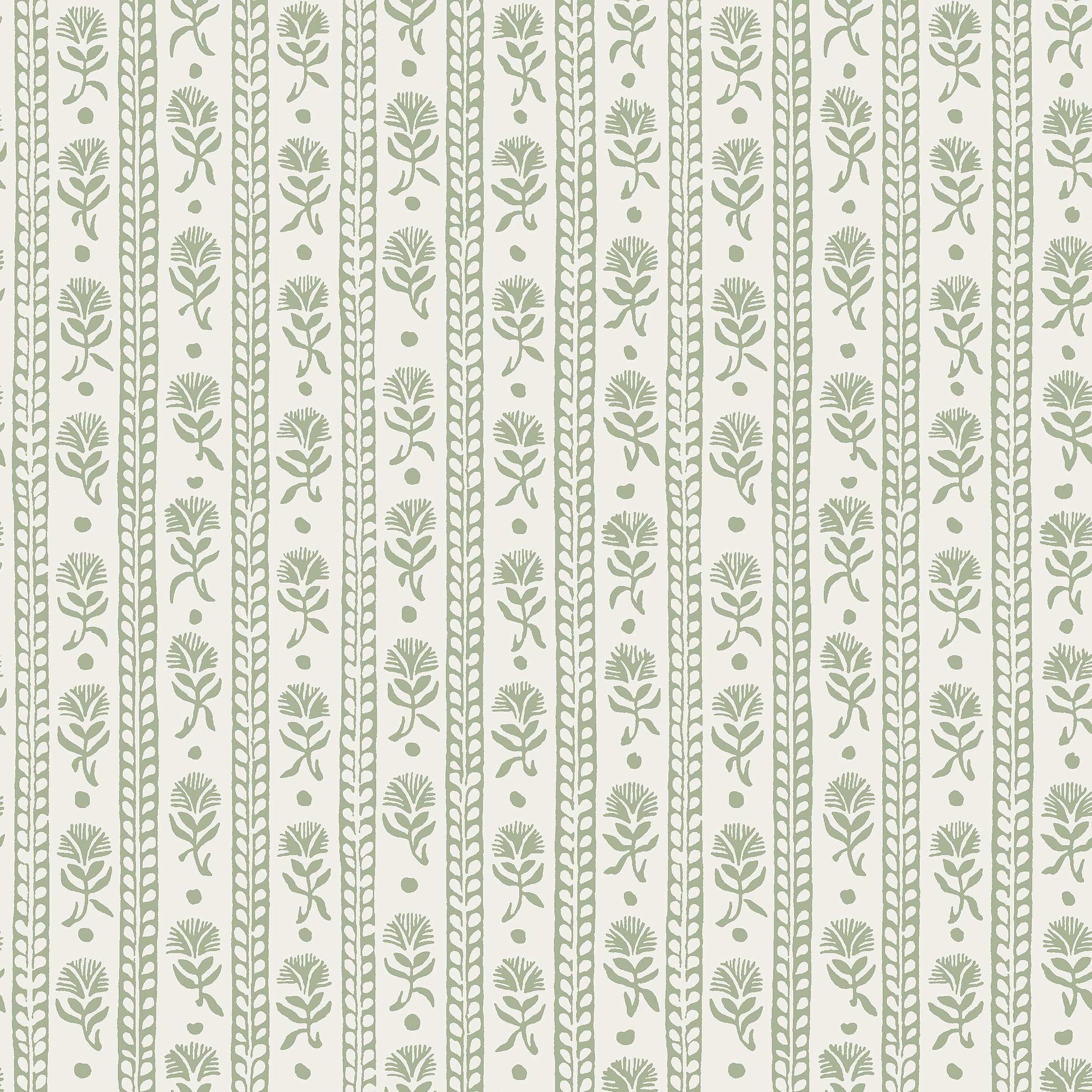 8051 Nejlikerand Light Green Anno II Wallpaper by Boråstapeter