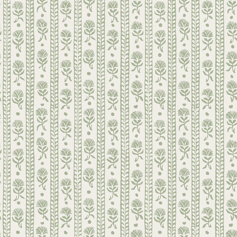 8051 Nejlikerand Light Green Anno II Wallpaper by Boråstapeter