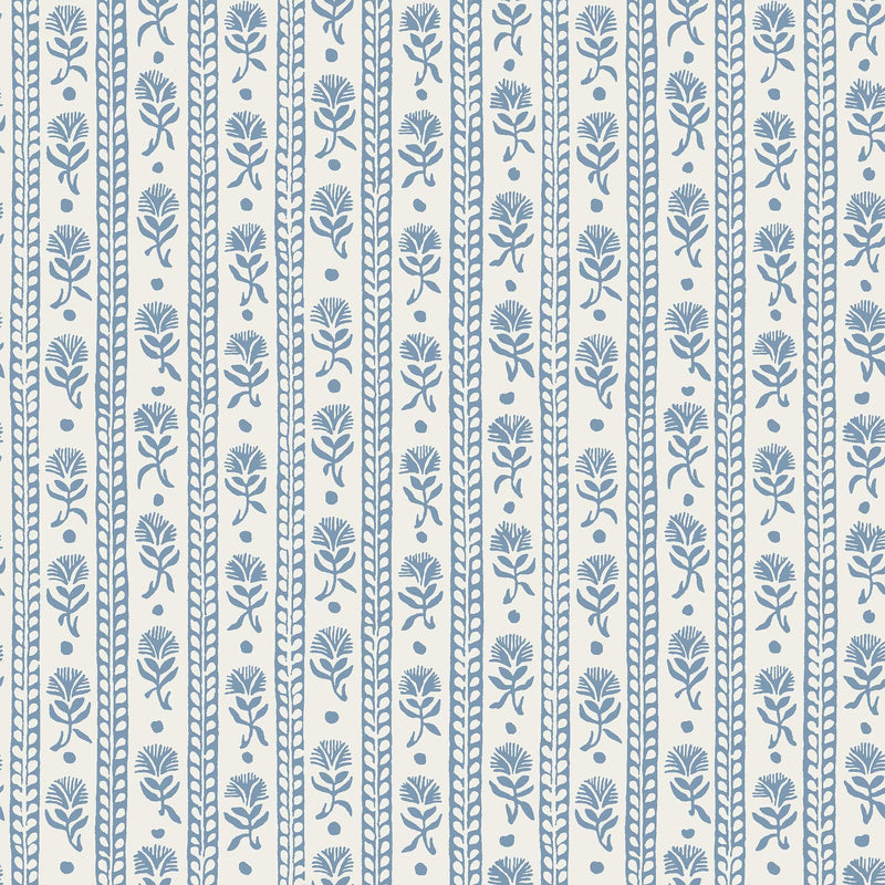 8052 Nejlikerand Light Blue Anno II Wallpaper by Boråstapeter