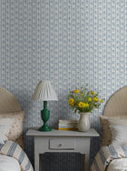 8052 Nejlikerand Light Blue Anno II Wallpaper by Boråstapeter