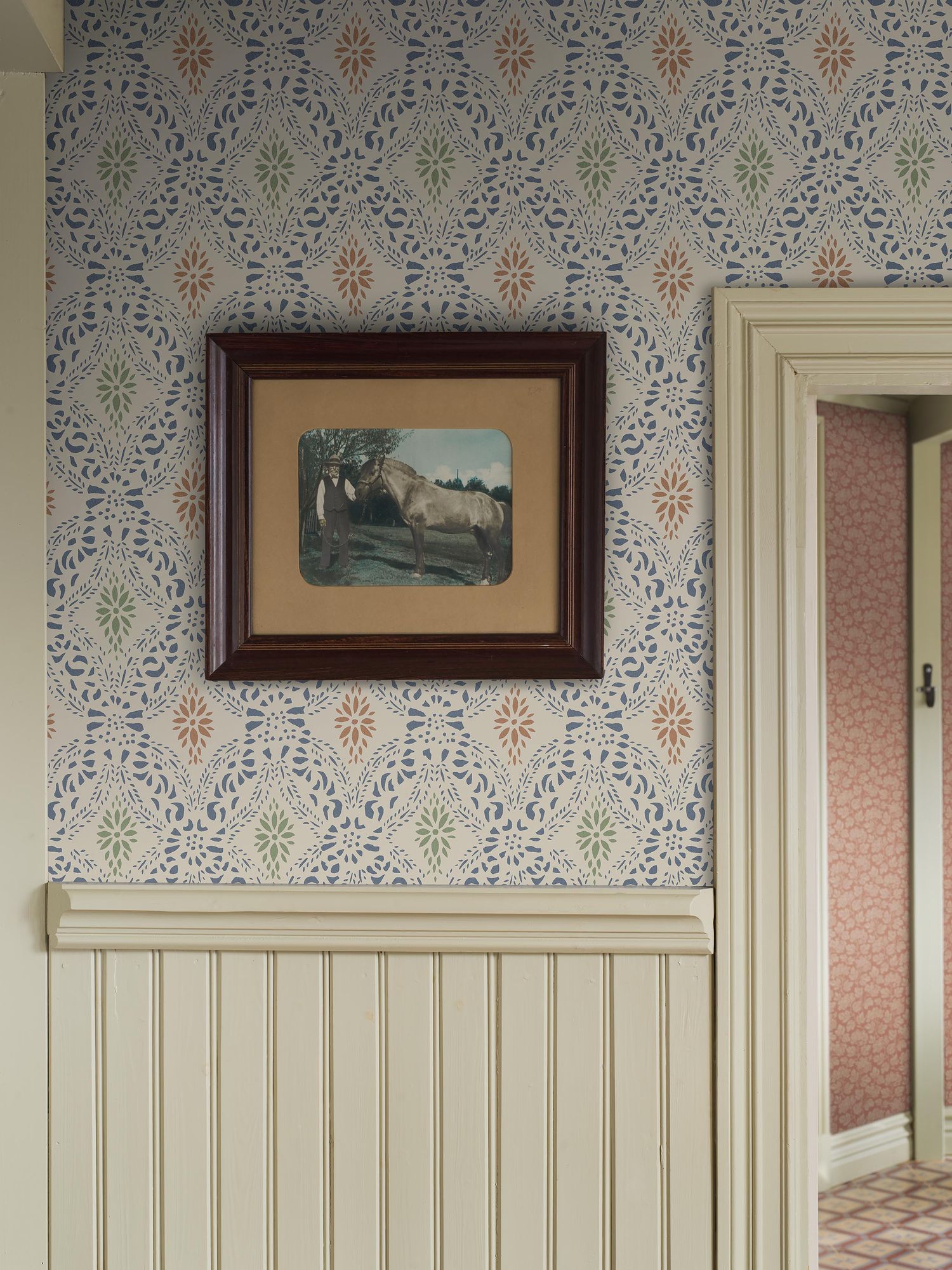 8054 Kvarnholmen Light Blue Anno II Wallpaper by Boråstapeter