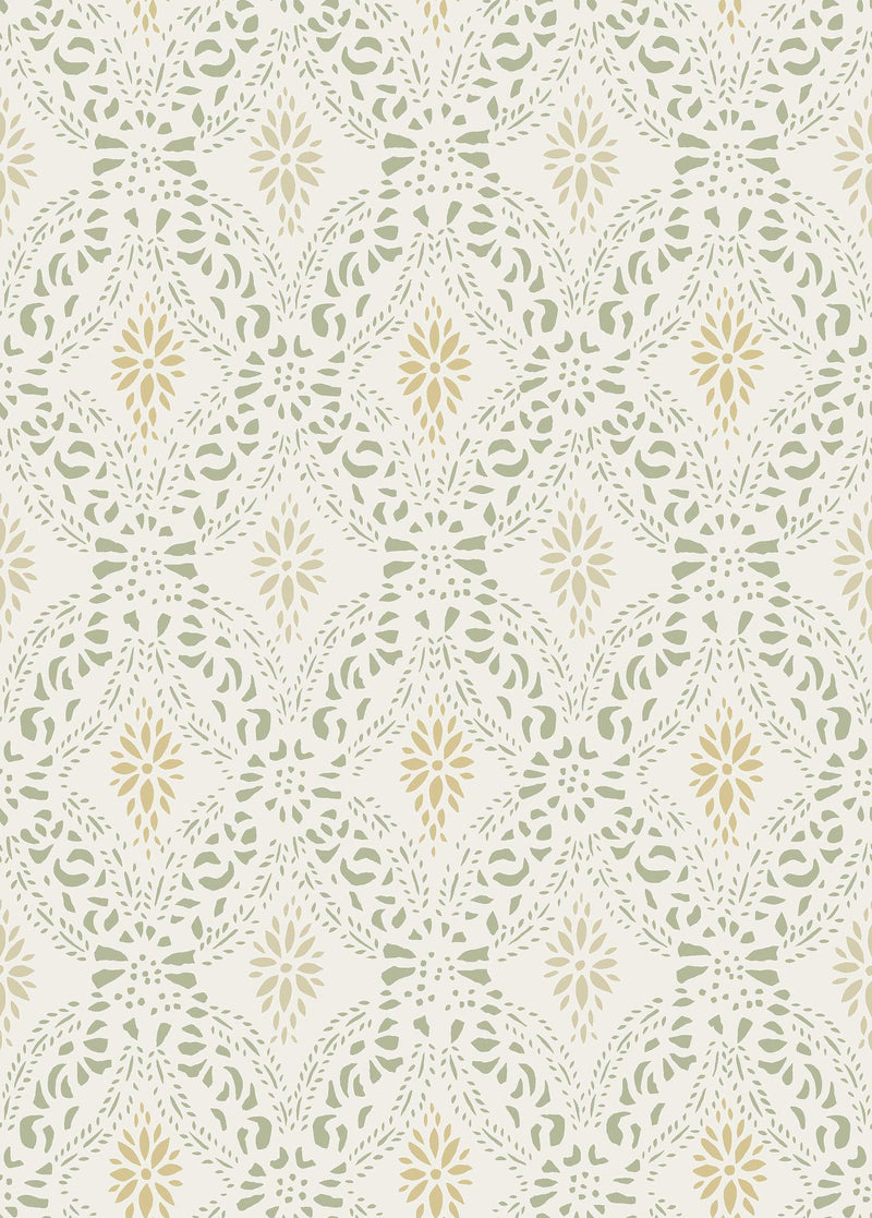 8056 Kvarnholmen Light Green Anno II Wallpaper by Boråstapeter