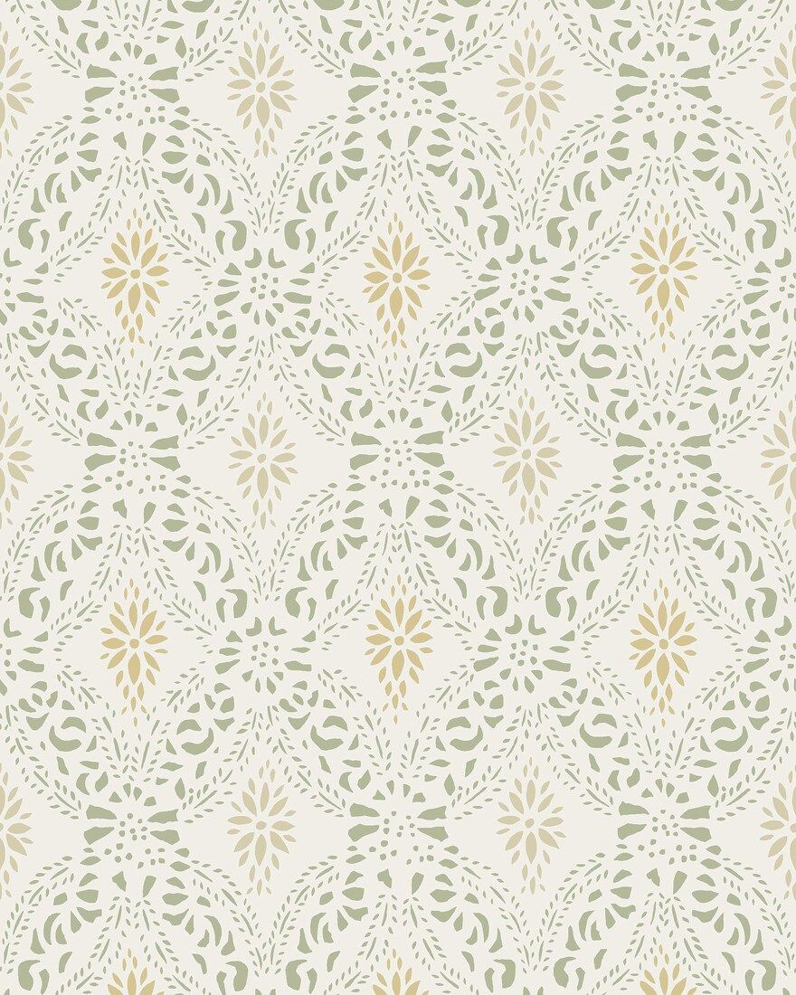 8056 Kvarnholmen Light Green Anno II Wallpaper by Boråstapeter