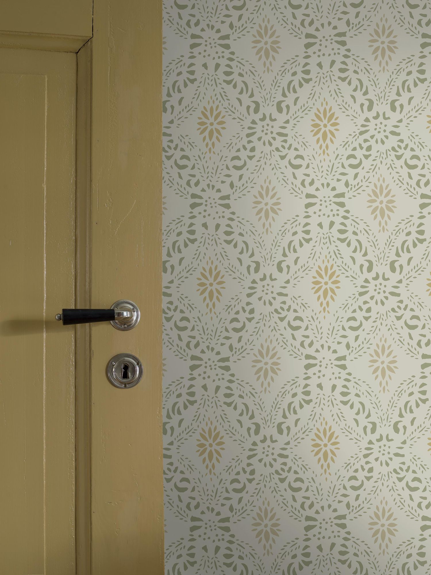 8056 Kvarnholmen Light Green Anno II Wallpaper by Boråstapeter