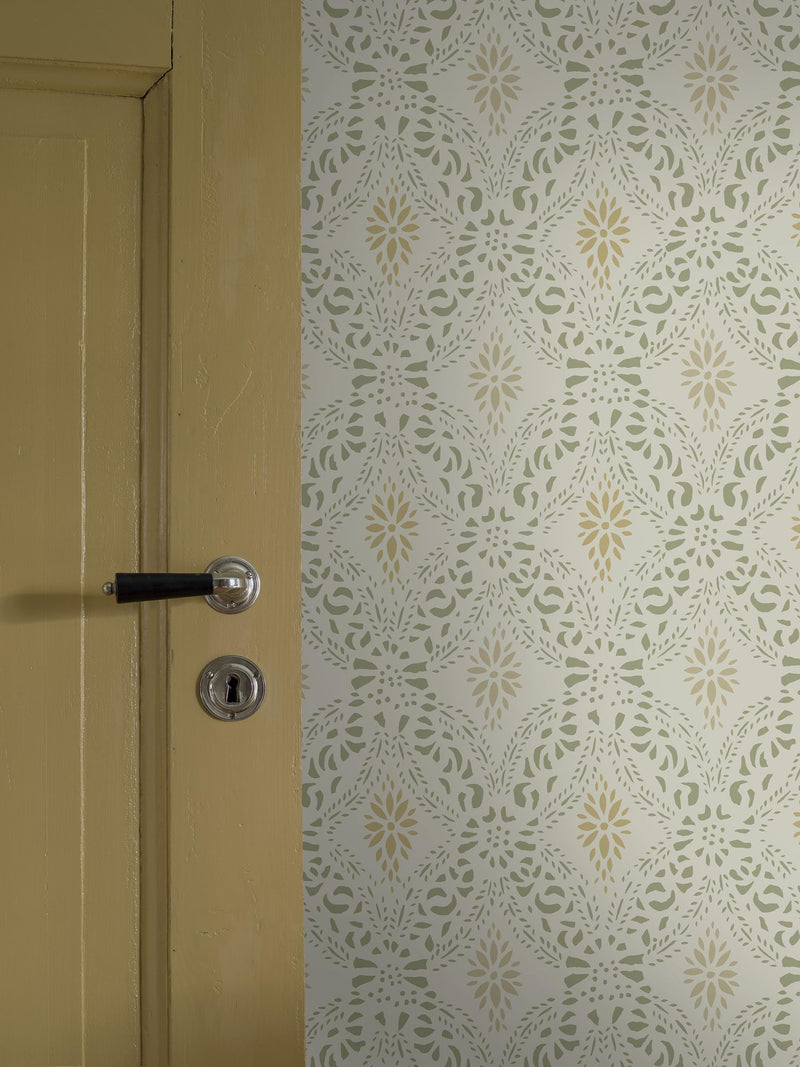 8056 Kvarnholmen Light Green Anno II Wallpaper by Boråstapeter